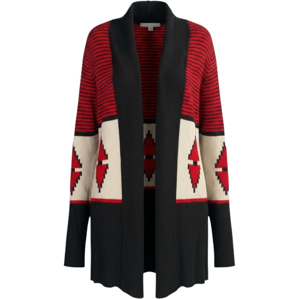 BB Dakota Cardigan Womens Small Southwestern Wool Blend Western Boho Cabin